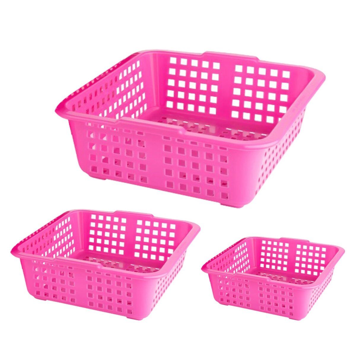 Plastic Multiple Size Cane Fruit Baskets (3 Size Large, Medium, Small) - Image 1