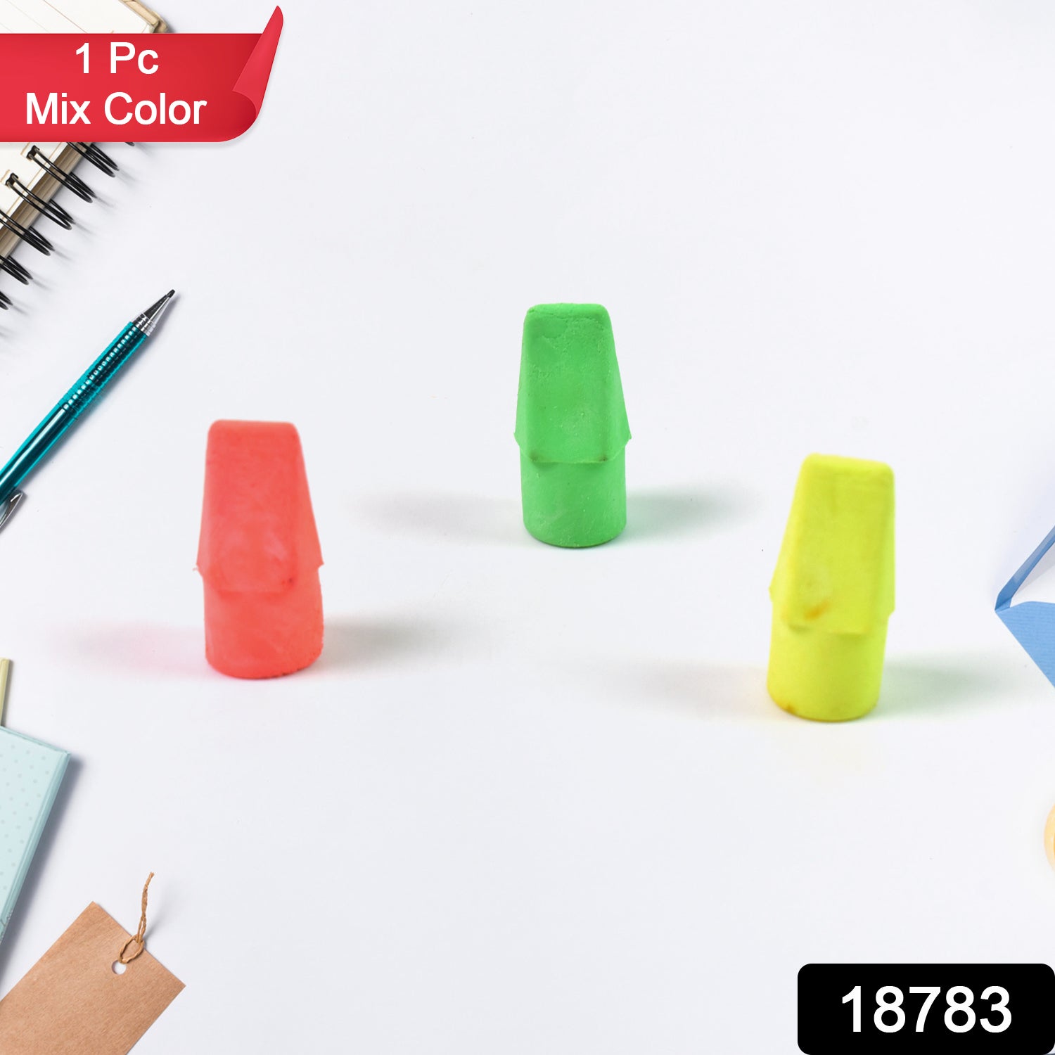 26.jpg Pencil Top Eraser Rubber Erasers (1 Pc / Mix Colour & Design) - Image 2