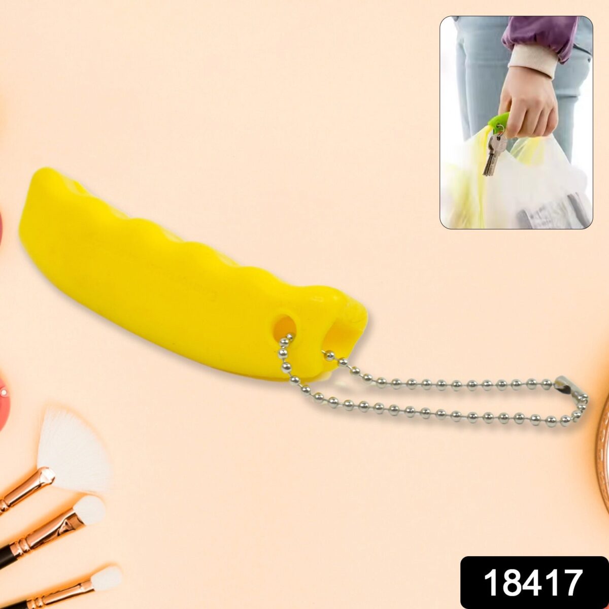 Silicone Portable Bag Device Bag Filter Hand Shopping Bag Carry Tool Key Chain (1 Pc) - Image 2
