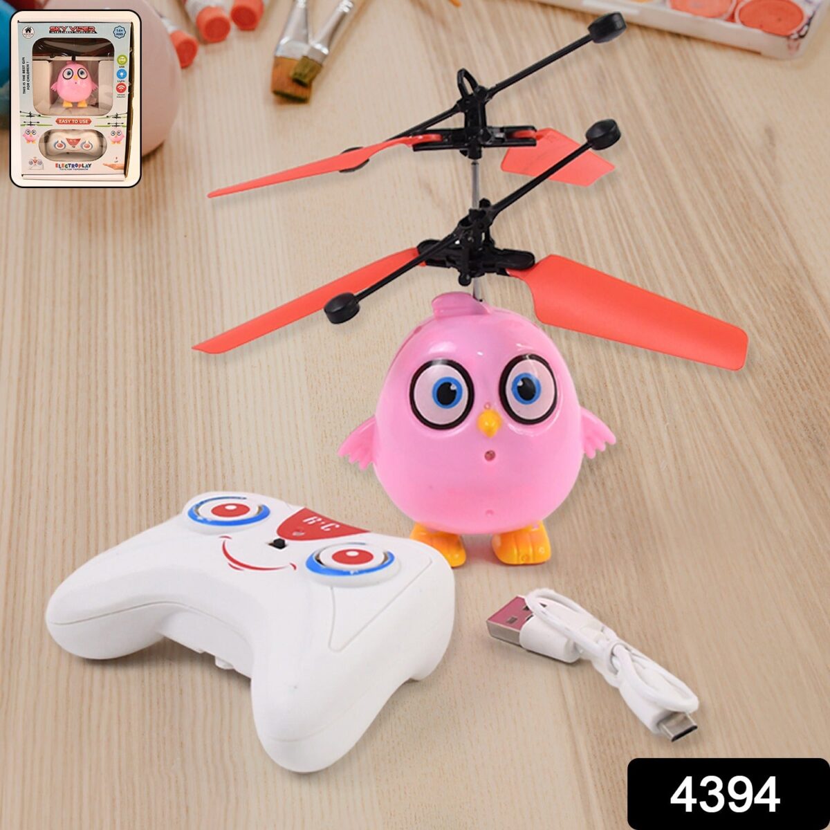 Electroplay Flying Bird RC Toy with LED & Remote Control Ã¢â‚¬â€œ Pink Owl Design (1 Set) - Image 2