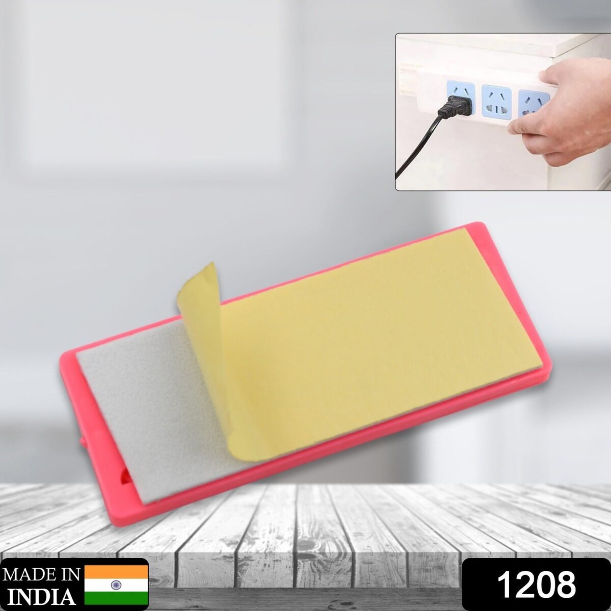 Self Adhesive No Hole Wall Mount, Reusable, Non Residue Plug Organizer  For Home Office & Multiuse Device - Image 2