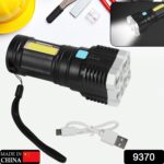Multifunctional Strong 4 LED Torch Light, Portable Rechargeable Flashlight Long Distance Beam Range 800 Lumens COB Light 4 Mode Emergency for Hiking, Walking, Camping (4 LED Torch) - Image 2