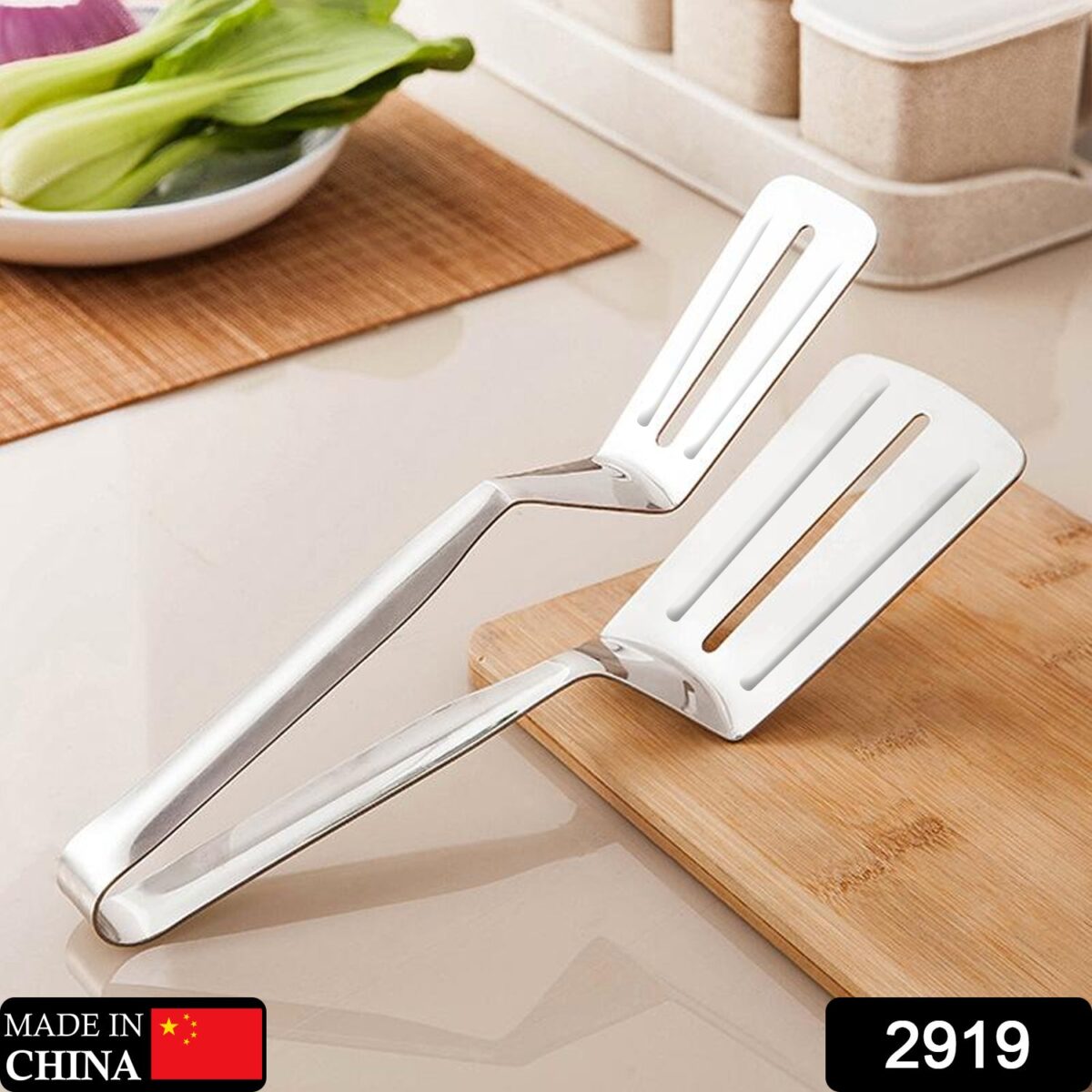 Multifunction Stainless Steel Cooking & BBQ Tongs - Image 2