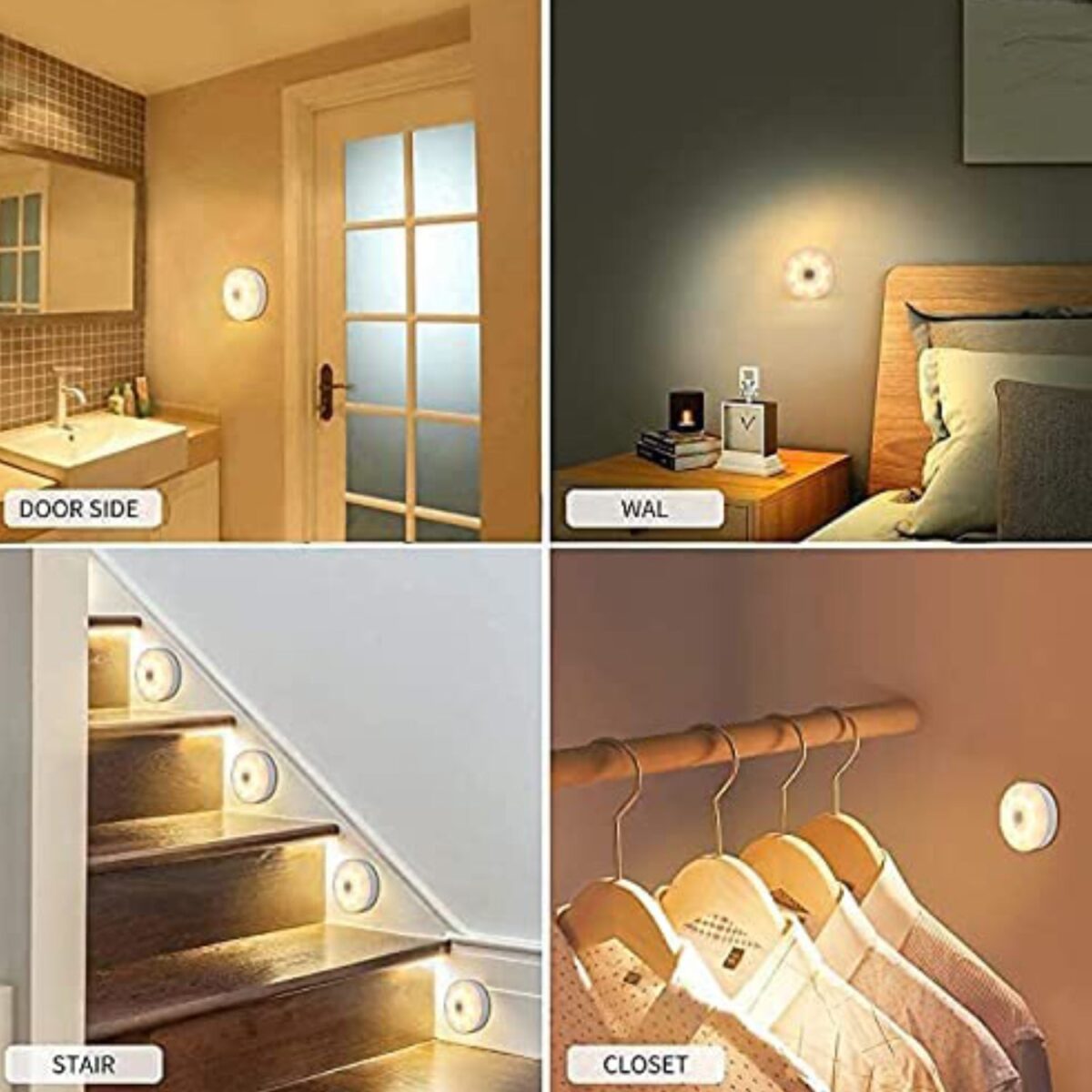 Round Shape 8 LED Motion Sensor Induction Led Light (1 Pc) - Image 3