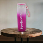 Motivational Glass Water Bottle Colorful potable Water Glass Bottle With Rubber Band,Â Daily Intake Hourly Water Bottle to Ensure You Drink Enough Water Throughout The Day Reusable Cycling Gym, Workout Fitness Bottle (350 ML) - Image 4