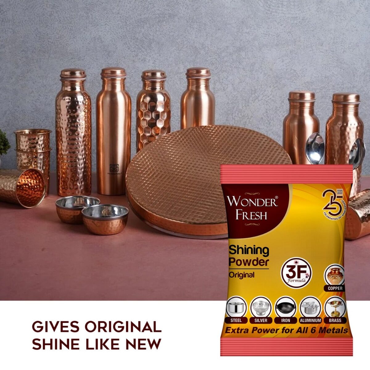 Shining Powder, Cleans and Polishes Copper, Brass, Silver, Aluminum, Iron, and Steel, Removes Tarnish and Oxidation (200 GM) - Image 7