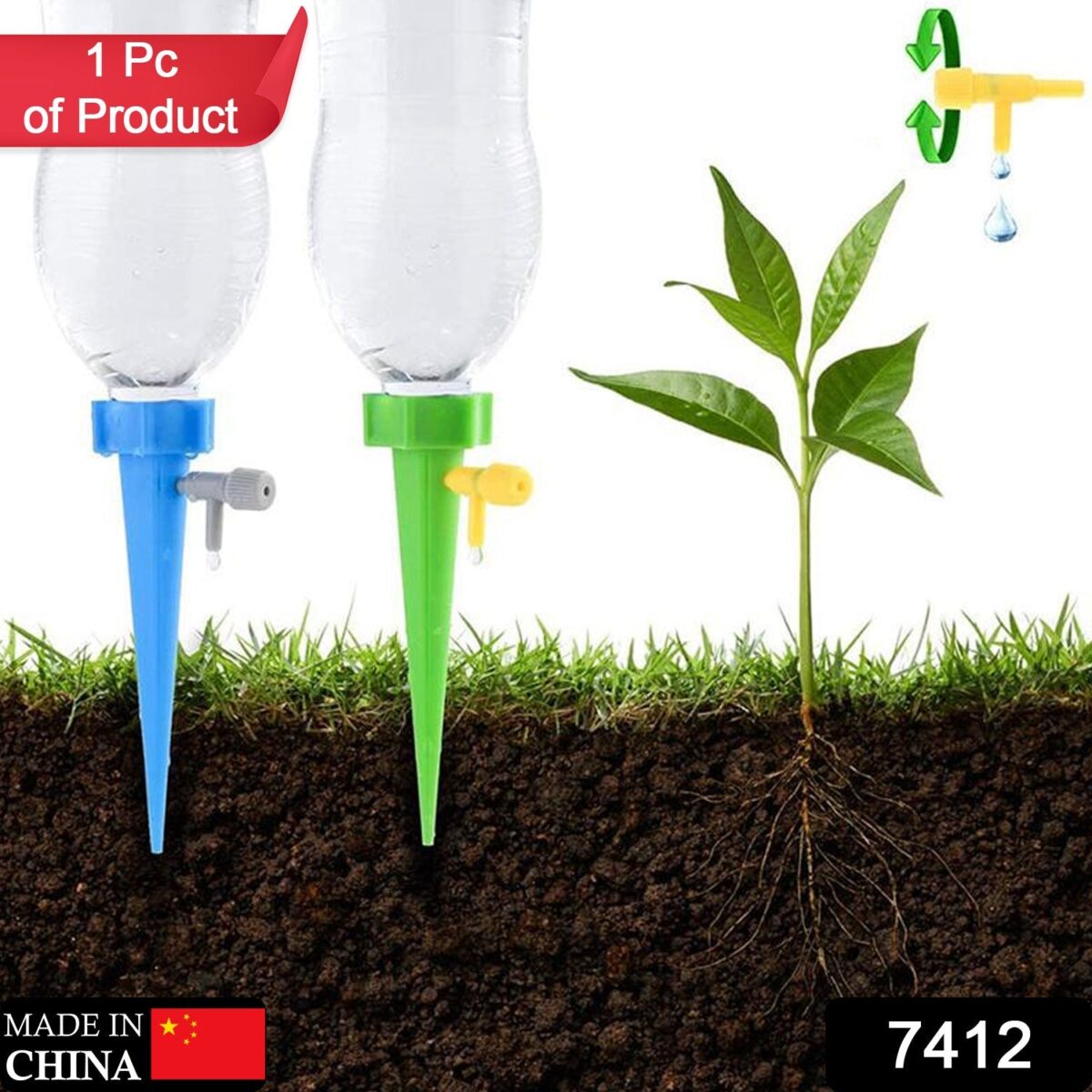 Plant Watering Spikes self Watering Spikes Water dripper for Plants, Adjustable Plant Watering Devices with Slow Release Control Valve Switch - Image 2