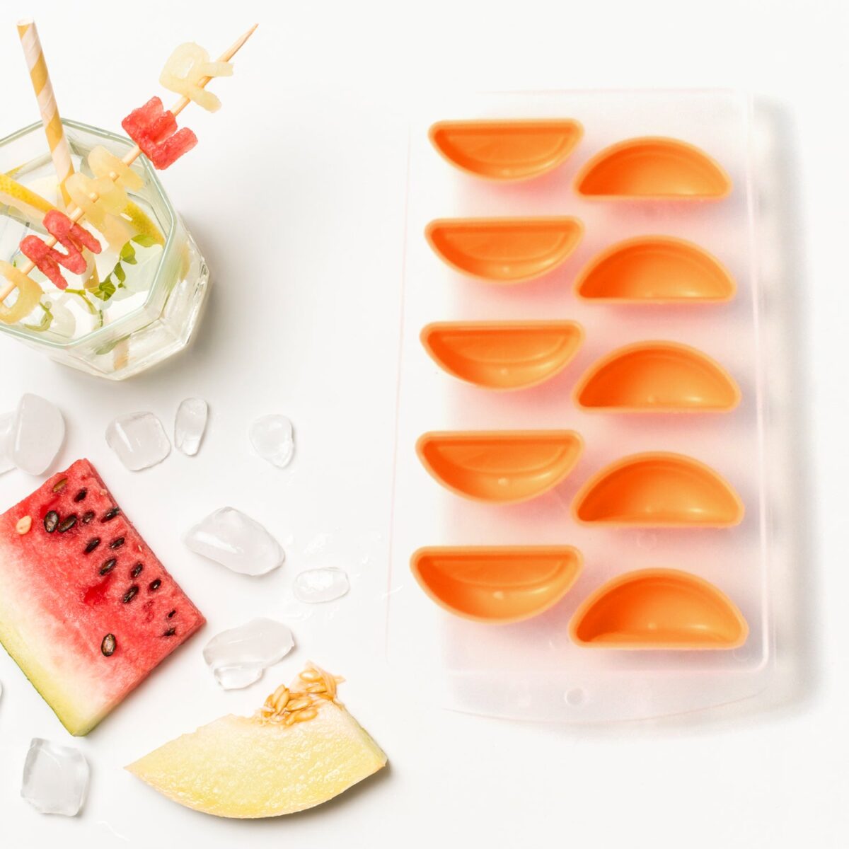 Silicone Mold Ice Cube Tray Creative Sweet Multi Type Ice Tray , Ice Cube Trays Multi Fruit Shape Ice Tray (1 Pc) - Image 3