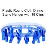 Plastic Round Cloth Drying Stand Hanger with 18 Clips (Multicolour) - Image 5