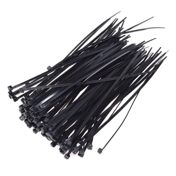 3Ã—100 MM Nylon Self Locking Cable Ties, Heavy Duty Strong Zip Wire Tie. Pack of 100pc - Black