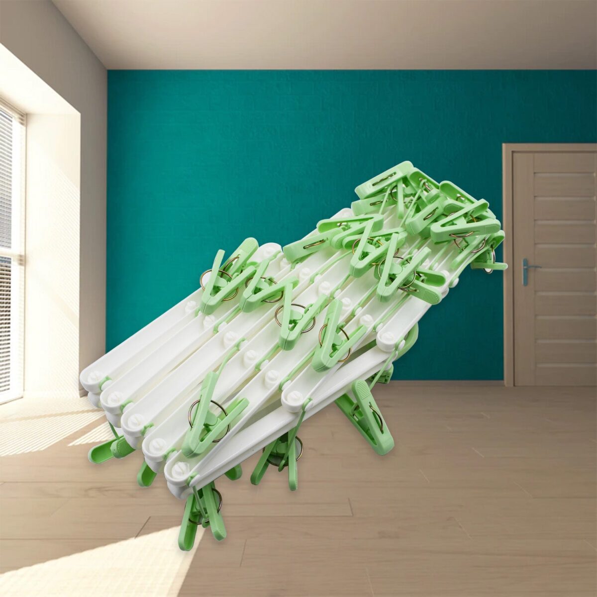 Big Adjustable Clothes Hanger, Windproof Tumble Dryer, Extendable, Socks Washing Liner, Plastic Drying Rack, Sock Hanger, Foldable Hanger, Underwear Dryer with 29 Clips - Image 8