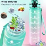 Motivational Water Bottle with Straw & Time Marker - Leakproof Tritan Portable Gym Bottle for Sports, Hiking & Camping - Image 2