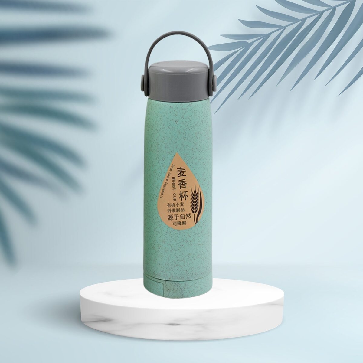 Creative Wheat Glass Water Bottle with Phone Holder (380ml, 80 Pc MOQ) - Image 6