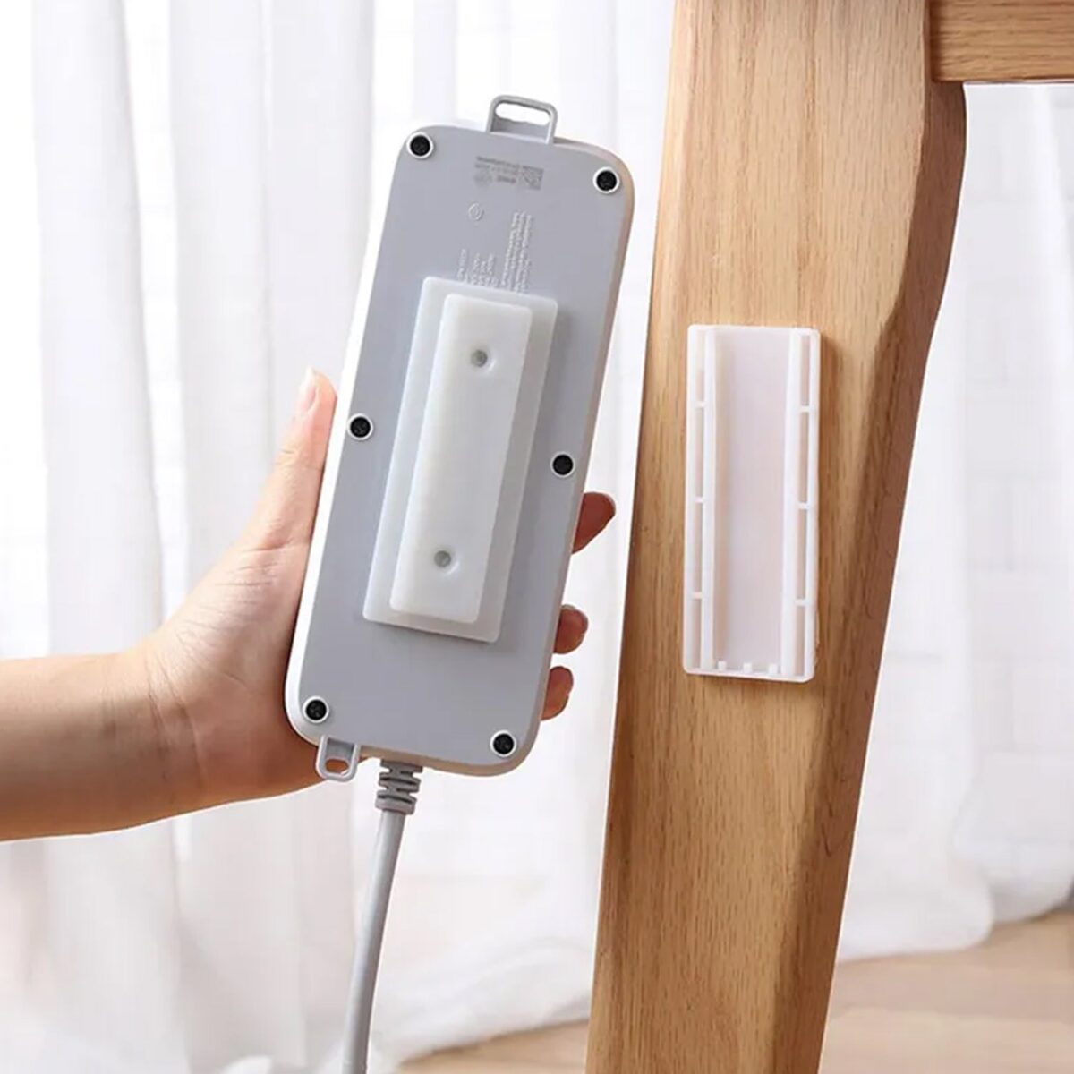 Self Adhesive No Hole Wall Mount, Reusable, Non Residue Plug Organizer  For Home Office & Multiuse Device - Image 3
