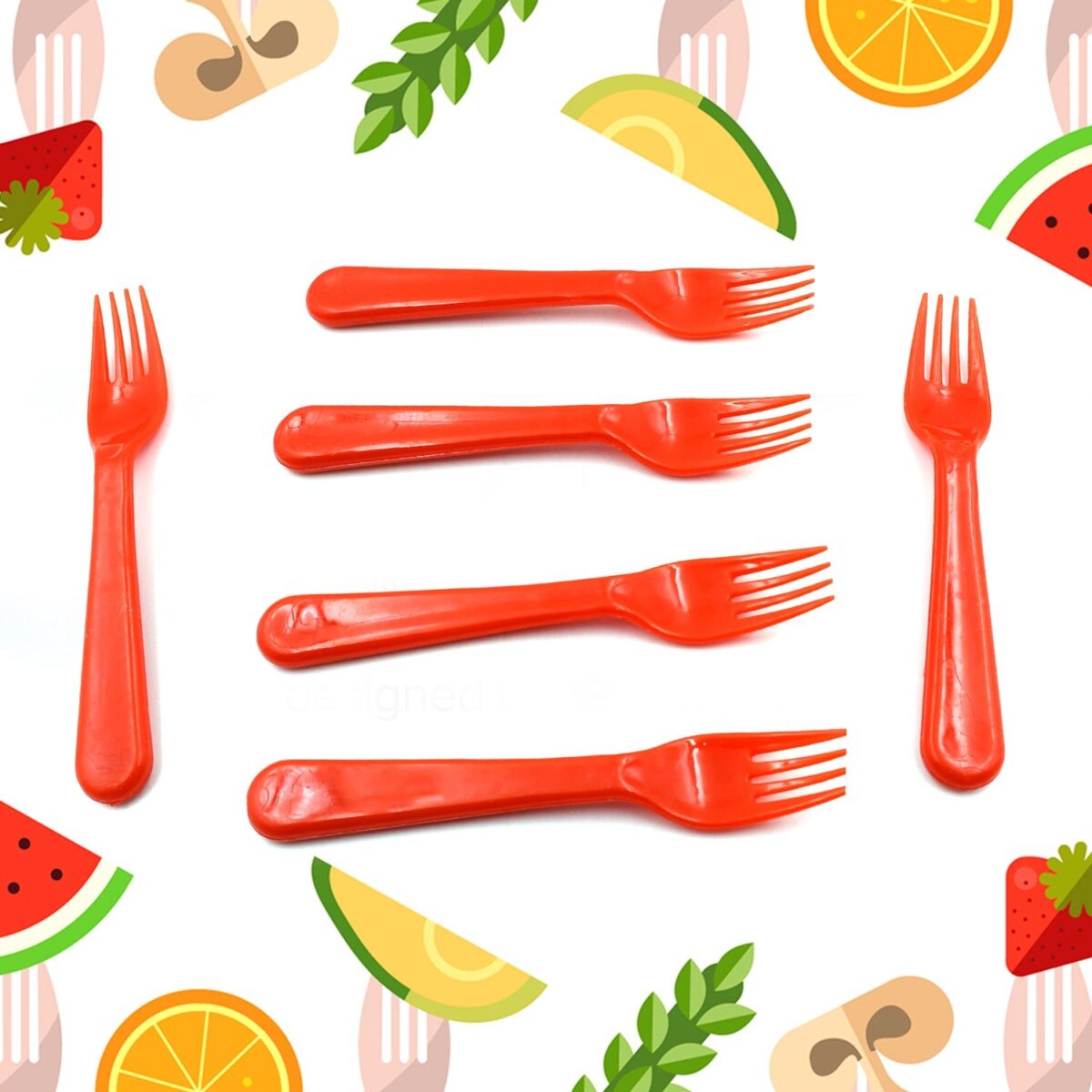 Plastic Fork Spoon, Fork Spoon Set, Fruit Fork Spoon Set | Baby Fork Spoon/Vegetable Fork Spoon, Plastic Salad Spoon, Dessert Spoon (6pc set) - Image 5