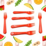Plastic Fork Spoon, Fork Spoon Set, Fruit Fork Spoon Set | Baby Fork Spoon/Vegetable Fork Spoon, Plastic Salad Spoon, Dessert Spoon (6pc set) - Image 5