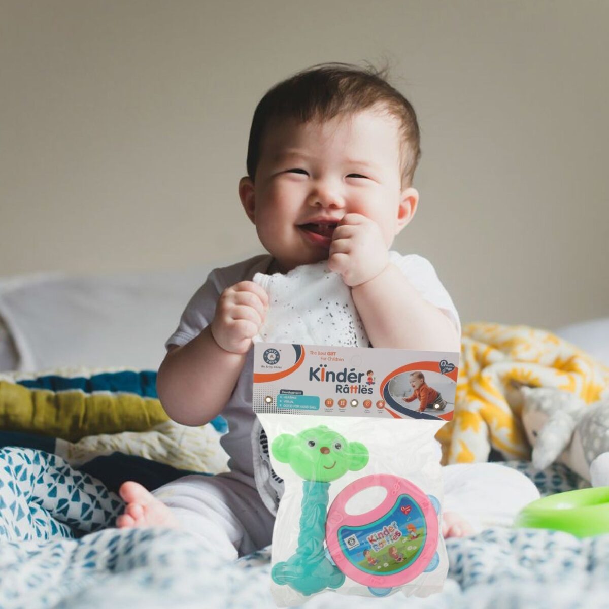 AT40 2Pc Rattles Baby Toy and game for kids and babies for playing and enjoying purposes. - Image 3
