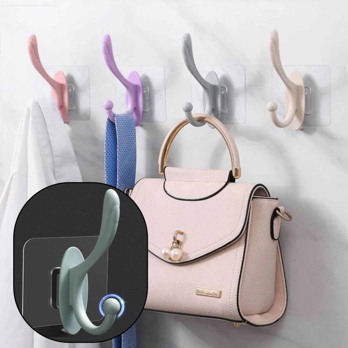 Self Adhesive Plastic Wall Hook for Home - Image 7