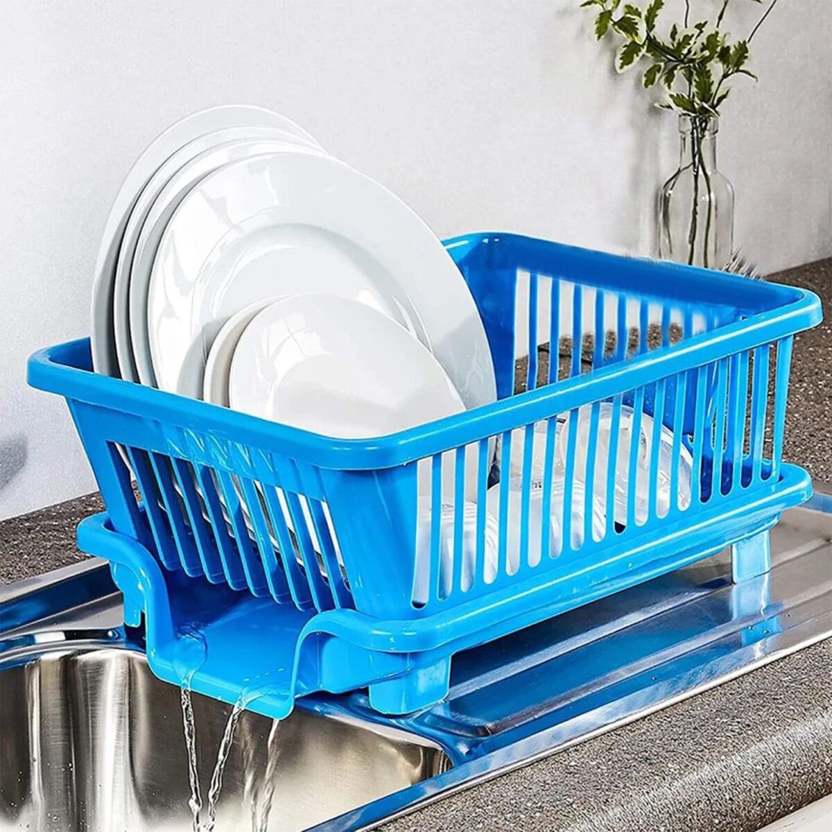 Plastic Sink Dish Drainer Drying Rack (With Brown Box) ( MOQ :- 6 Pc) - Image 3