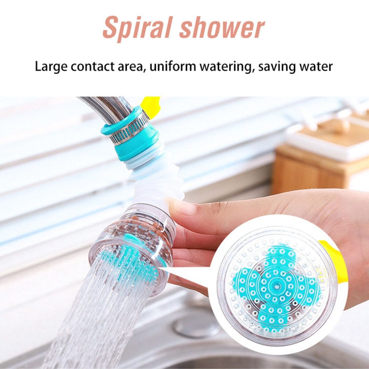 360 Degree Water Saving Faucet Expandable Water Valve Splash Regulator - Image 3