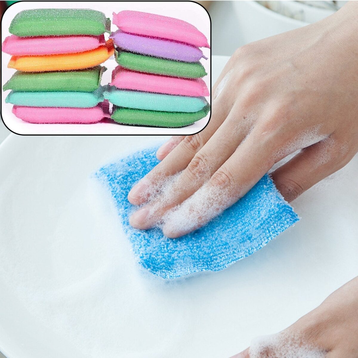 Scratch Proof Kitchen Utensil Scrubber Pad (Pack of 12) - Image 3