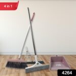Dustpan, Kitchen Wiper, Window Cleaning Squeegee Tool & Broom Brush (4 Pcs Combo) - Image 2