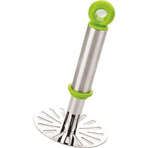 31vUy7YAVIL.jpg Ganesh Potato / Pav Bhaji Masher with Plastic Handle, Silver & Plastic - Oval Pav Masher, Potato 1-Piece, Smasher Handle, Multicolor - Image 6