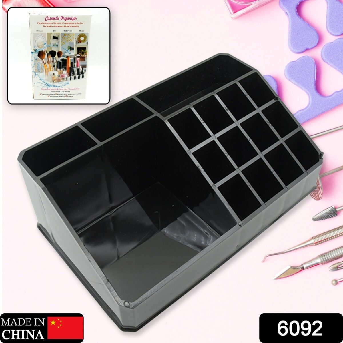 Cosmetic Organiser 16 Compartment Cosmetic Makeup Storage Organiser Box - Image 2