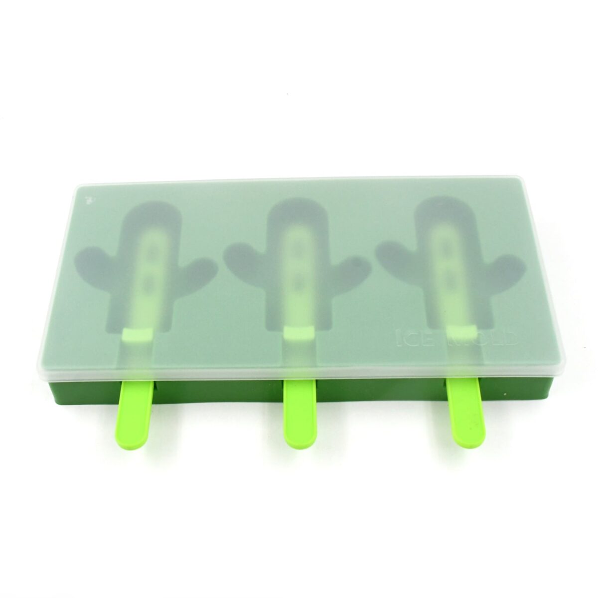 Ice Cream Mould sicle Mold, Cactus Shape Ice  Molds Homemade sicle for DIY Ice sicle, 3-Cavity Summer Food Kitchen Tools (1 Pc) - Image 5