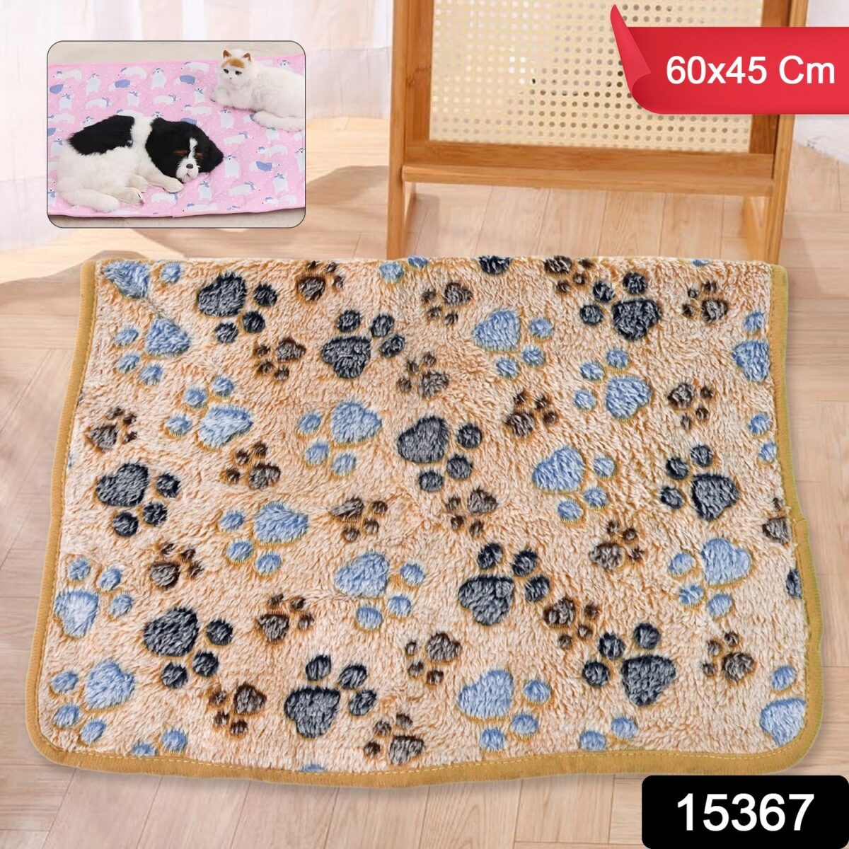 Pet Soft Cat Dog  Blanket / Towel Soft Warm Sleep Mat (60Ãƒâ€”45 Cm / 1 Pc / Mix Color & Design) - Image 2