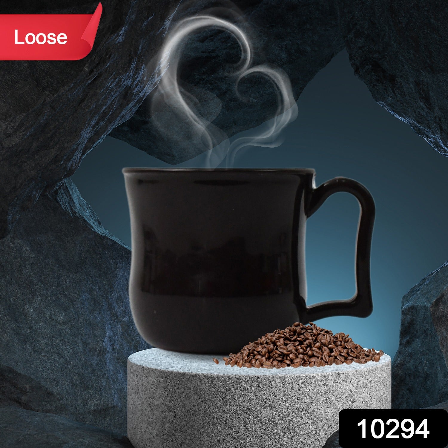 360.jpg Premium Plastic Coffee / Tea Cups / Mug with Handle(1 Pc / Loose / Black) - Image 2