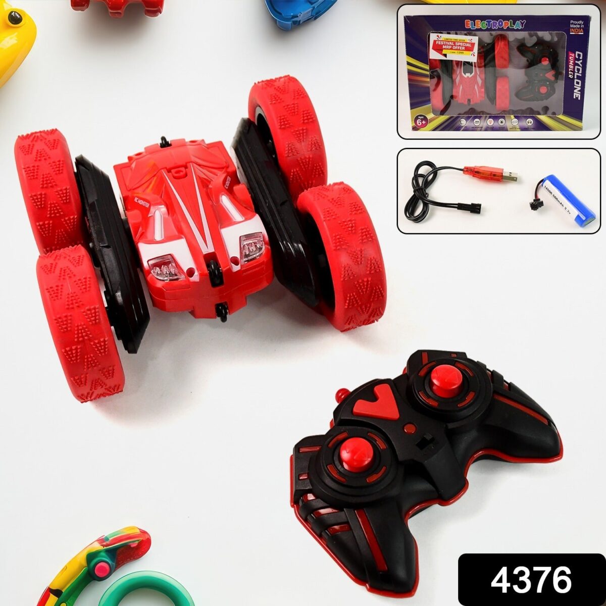 Electroplay Remote Control Car, Double Sided Fast Stunt Car (1 Set) - Image 2