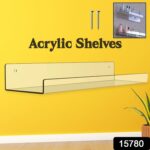Acrylic Shelves, Clear Shelves Wall Mounted (38×11 Cm / 1 pc / With 2 Screw) - Image 2