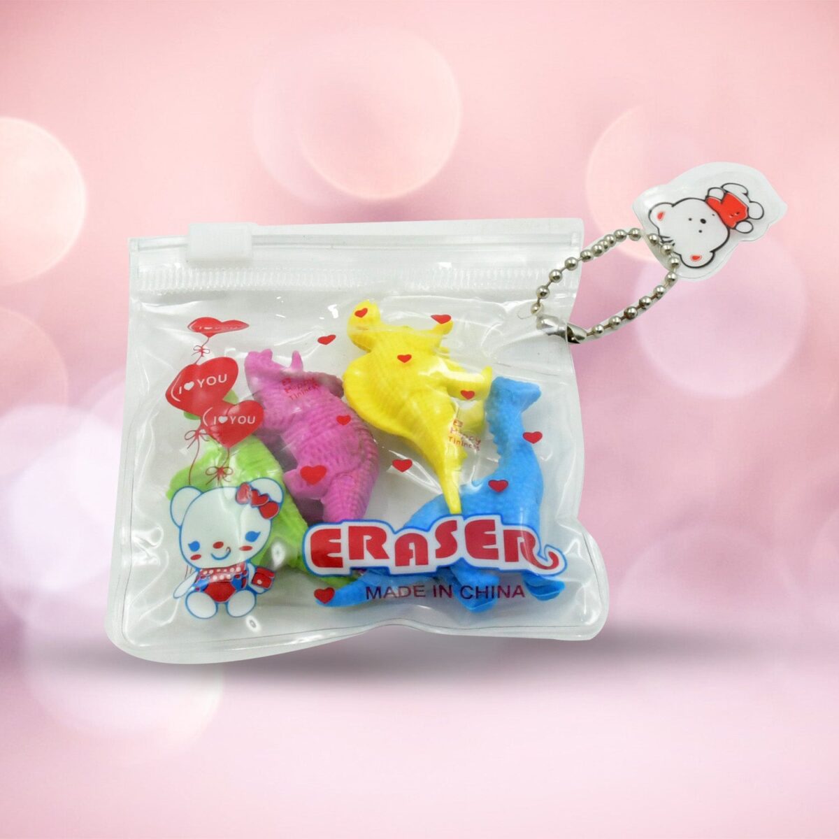Small Dinosaur Shaped Erasers (4 Pc): Animal Erasers for Kids (School Supplies) - Image 5