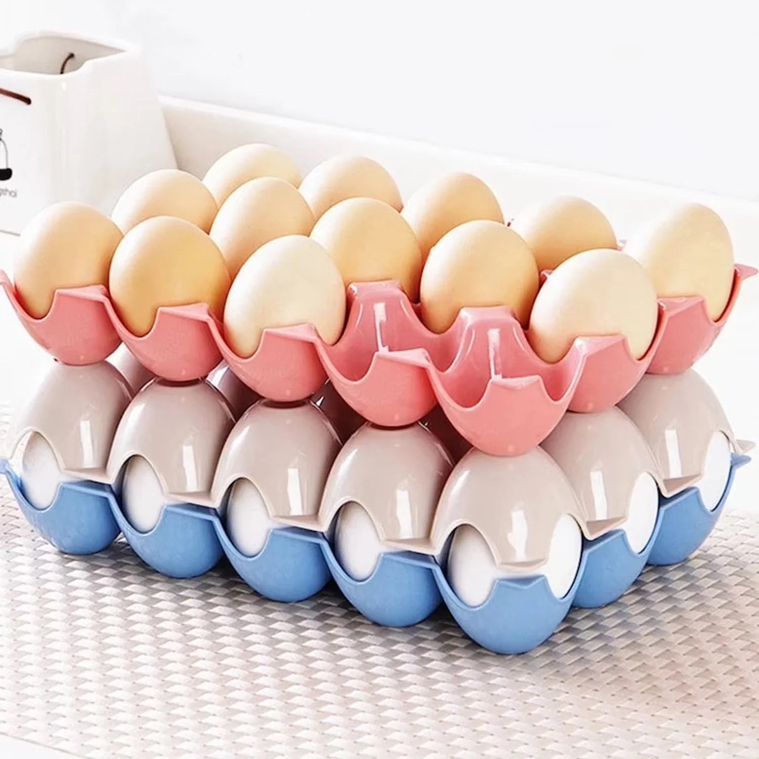 3_1500x1500_crop_center_8b132c58-a19c-4cab-8e5c-afc575568ef6.jpg 15 Cavity Plastic Egg Tray Egg Trays for Storage with 15 Eggs Holder (4 Pc Set) - Image 1