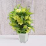 Artificial Flower Plant with Cute Pot â€“ Home & Office Tabletop Decor, Indoor Balcony Plant (1 Pc) - Image 4