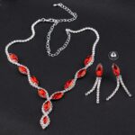 Necklace and Earrings Set Wedding Jewelry Set (1 Set / Mix Color) - Image 6