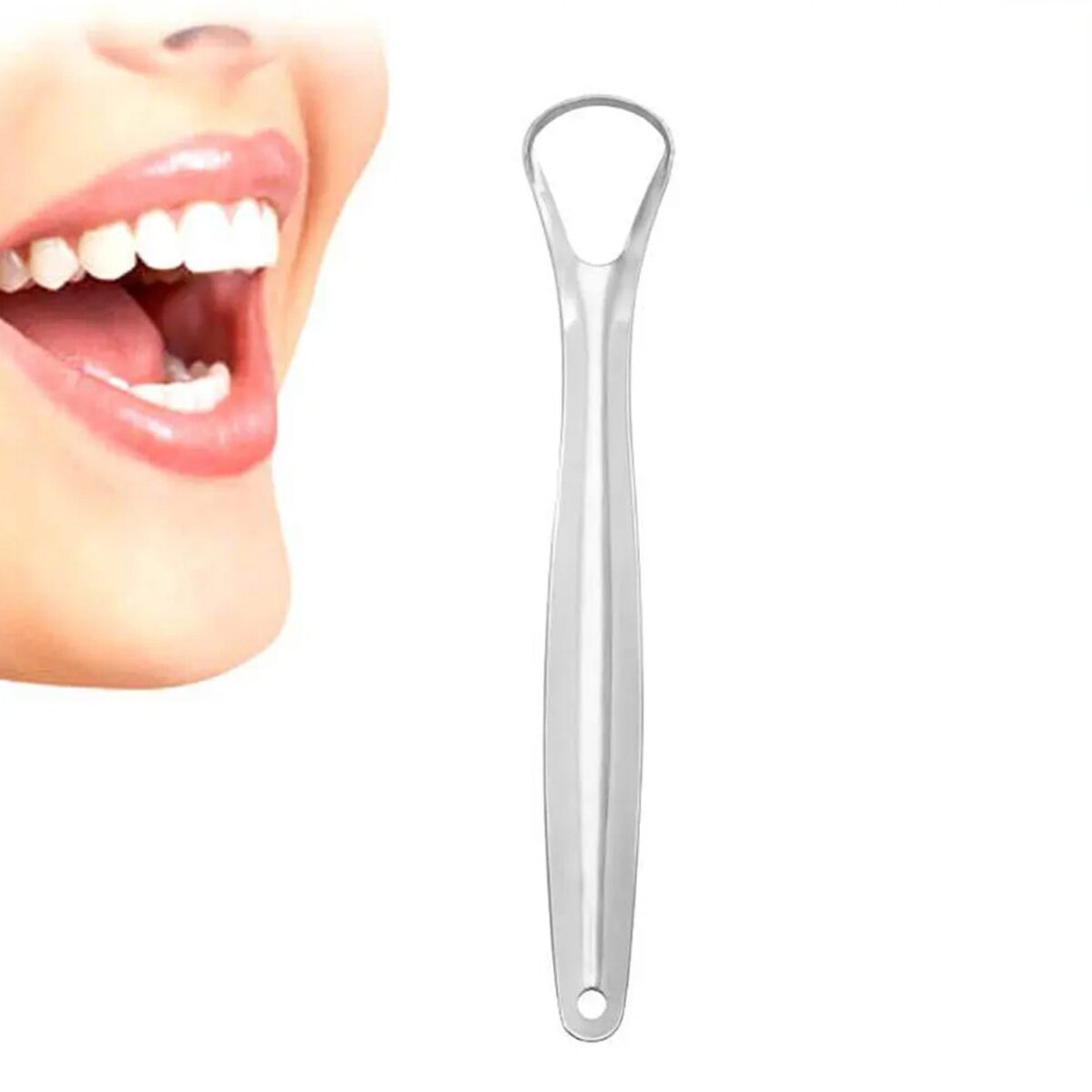 Stainless Steel Tongue Scraper for Bad Breath & Oral Hygiene, Metal Case Included (1 Pc) - Image 3