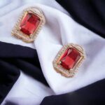 Diamond Necklace and Earrings Set (1 Set / Mix Color) - Image 4