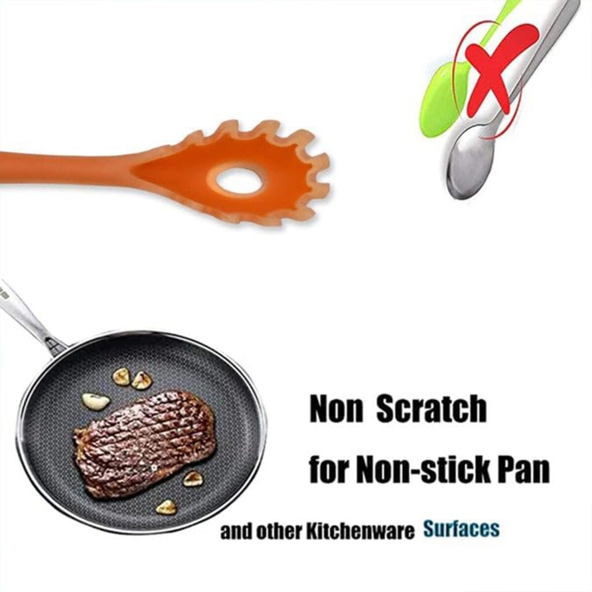 Silicone Kitchen Utensil Set - 6-Piece Heat-Resistant Non-Stick Cooking Spoons - Image 6