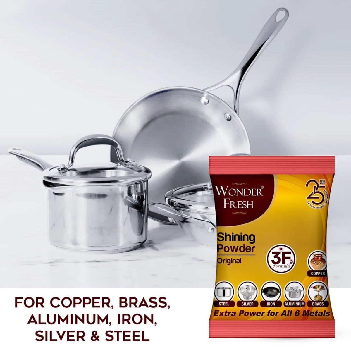 Shining Powder, Cleans and Polishes Copper, Brass, Silver, Aluminum, Iron, and Steel, Removes Tarnish and Oxidation (200 GM) - Image 8