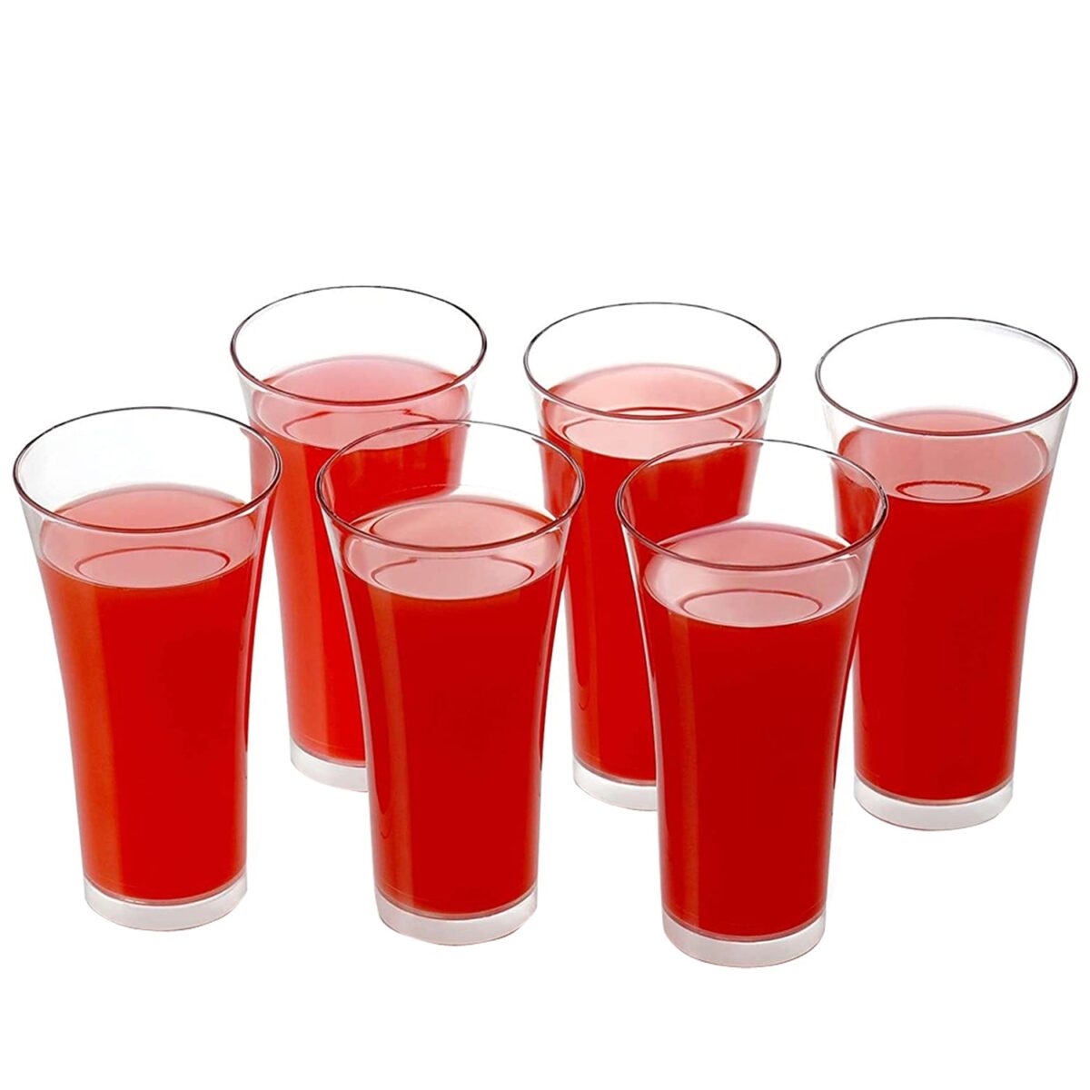 Plastic Drinking Glass Juice Glass Water Glass Set of 6 Transparent Glass - Image 4