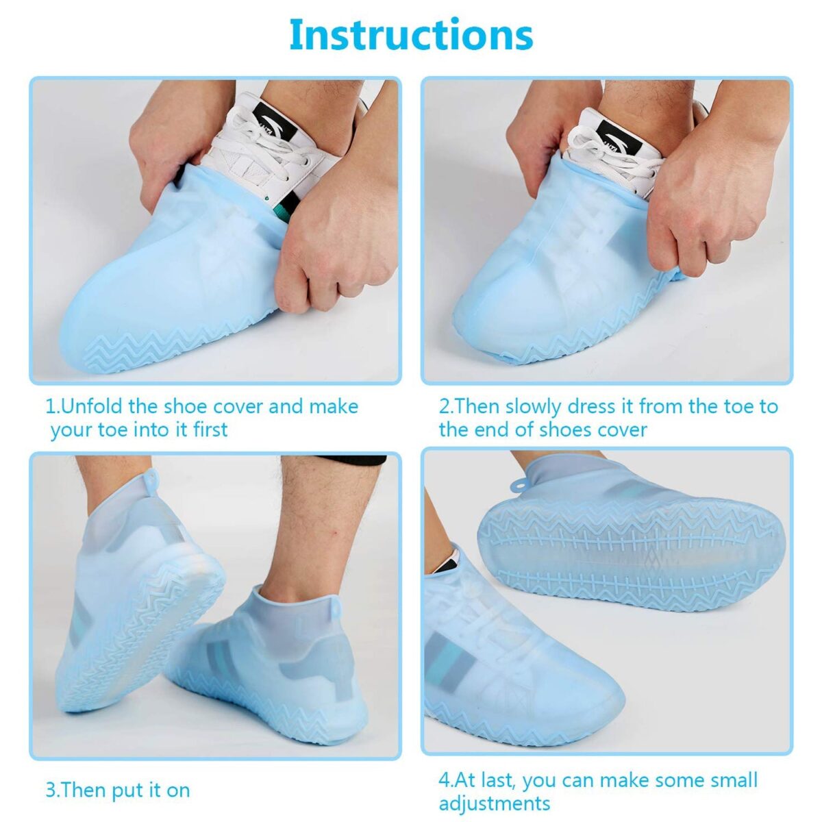Non-Slip Silicone Rain Reusable Anti skid Waterproof Fordable Boot Shoe Cover (Mix Color) - Image 3