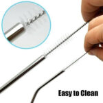 Set of 4 Stainless Steel Straws & Brush (2 Straight straws, 2 Bent straws, 1 Brush) - Image 8