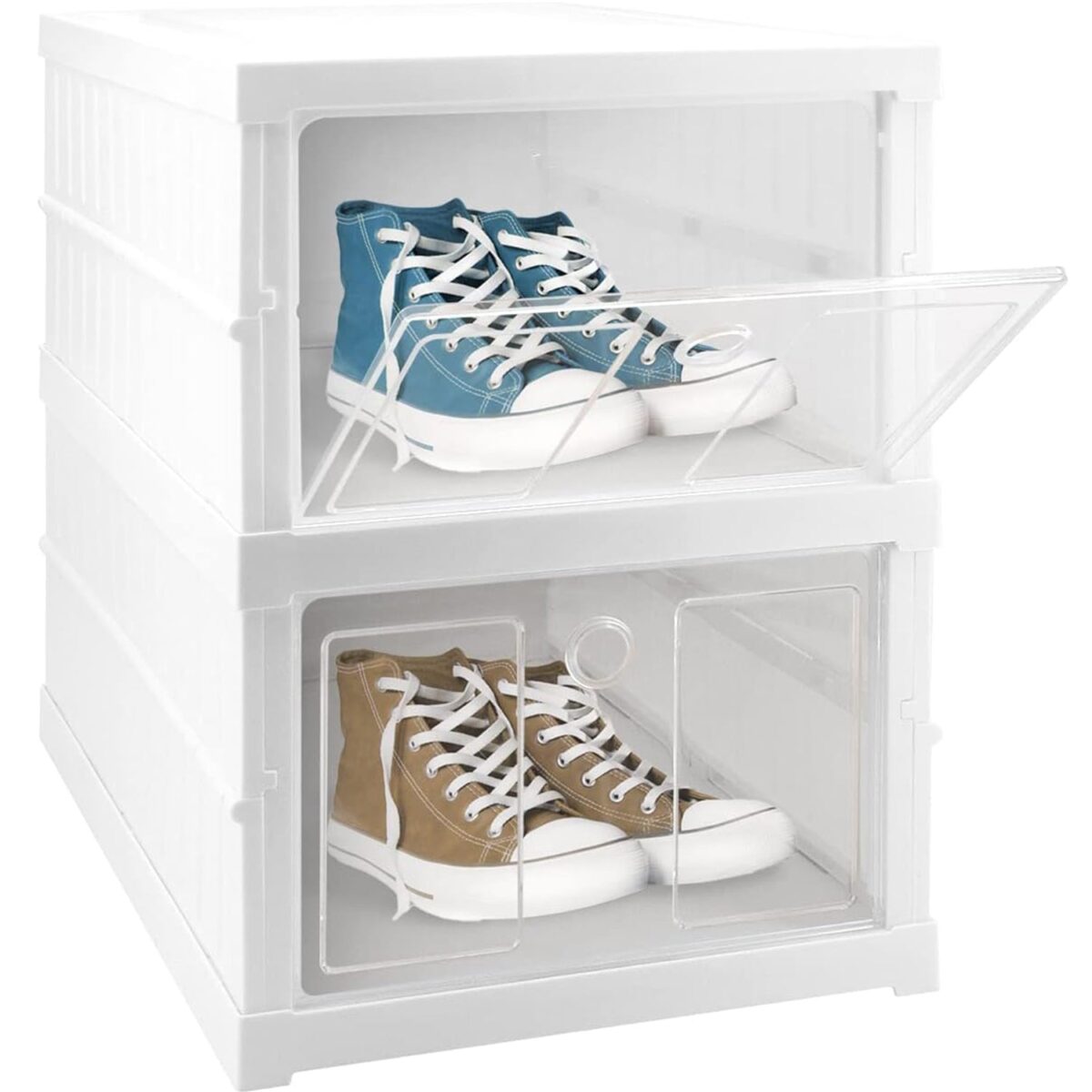 Stackable Multifunctional Storage, for Clothes Foldable Drawer Shelf Basket Utility Cart Rack Storage Organizer Cart for Kitchen, Pantry Closet, Bedroom, Bathroom, Laundry (2 / Layer 1 Pc) - Image 4