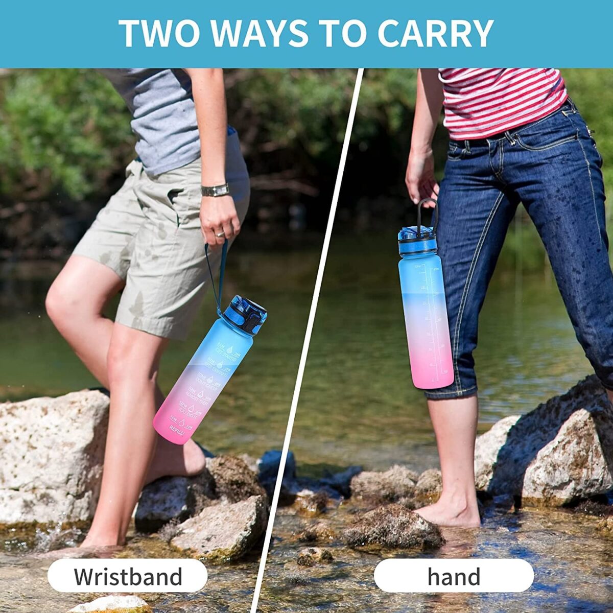 Motivational Water Bottle with Straw & Time Marker - Leakproof Tritan Portable Gym Bottle for Sports, Hiking & Camping - Image 4