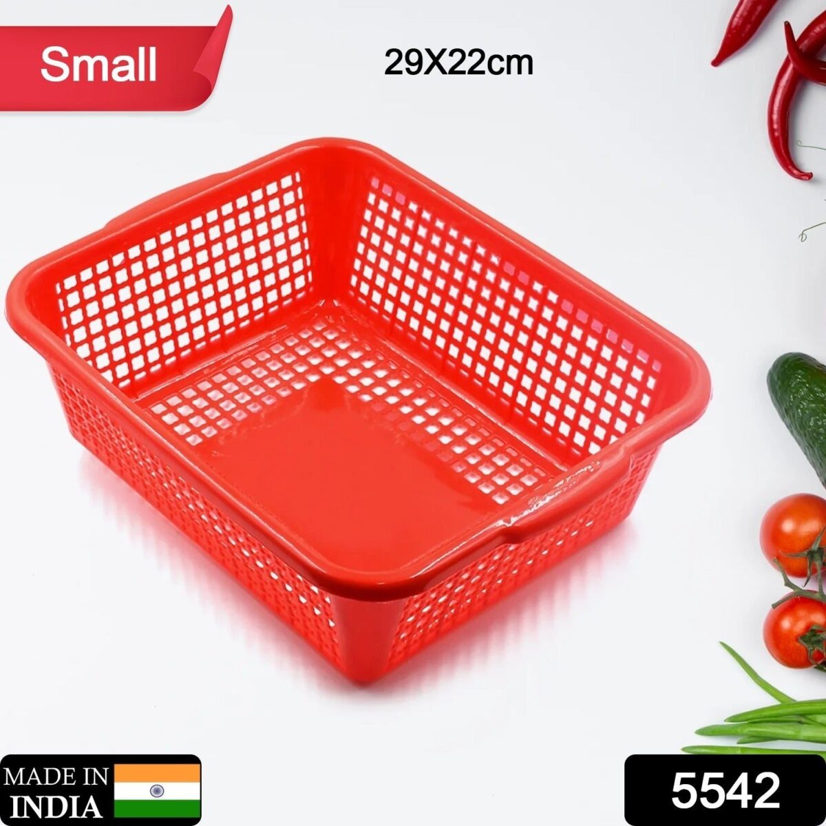 Plastic 1 Pc Kitchen Small Size Dish Rack Drainer Vegetables and Fruits Washing Basket Dish Rack Multipurpose Organizers (29x22CM Mix Color) - Image 2