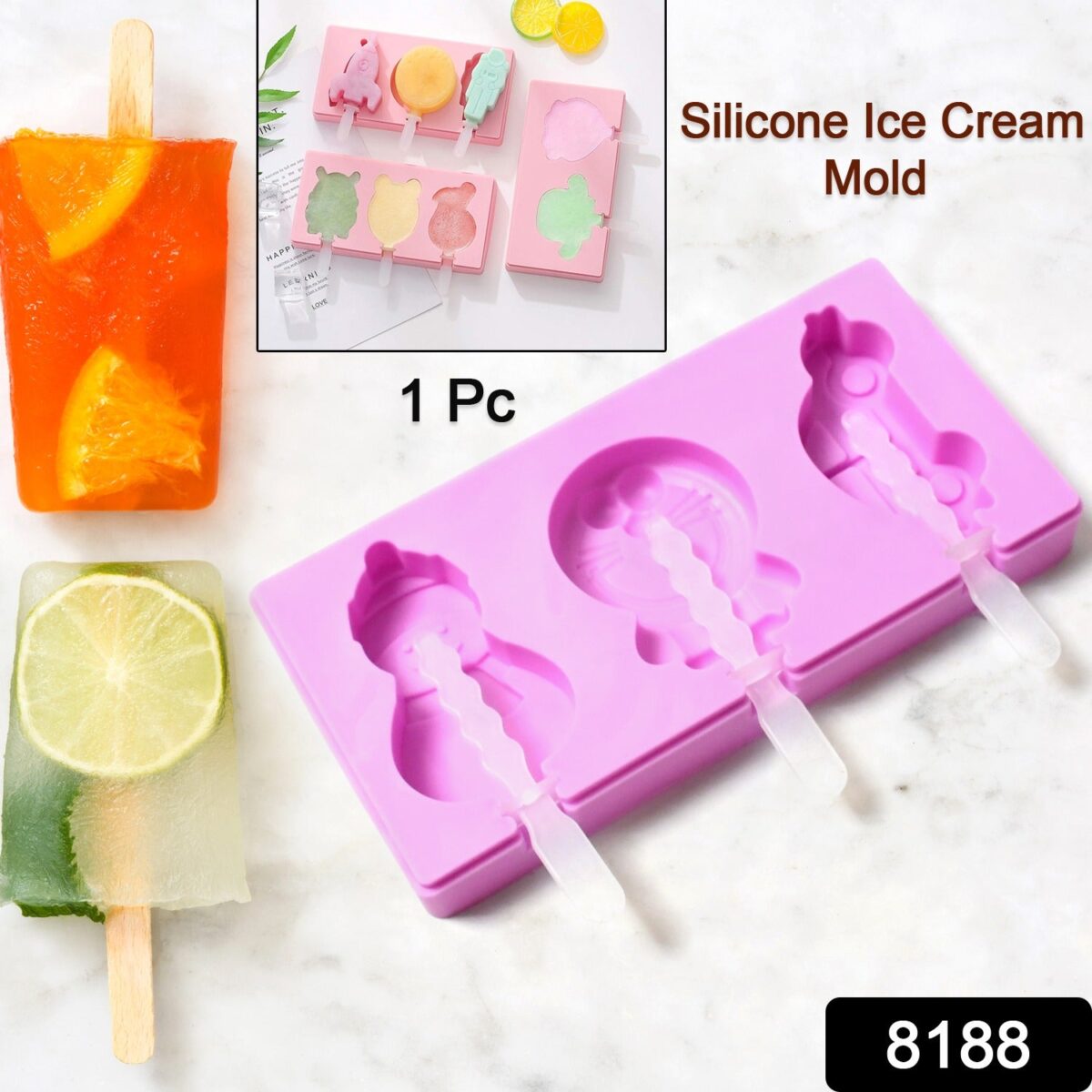 Silicone Popsicle Molds for Summer with Sticks & Lids - Image 2