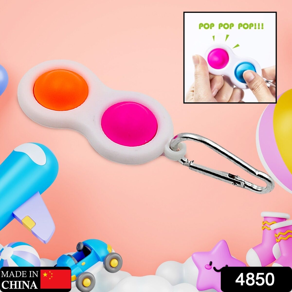 Simple Dimple Fidget Toy Mini Keychain - Image 2