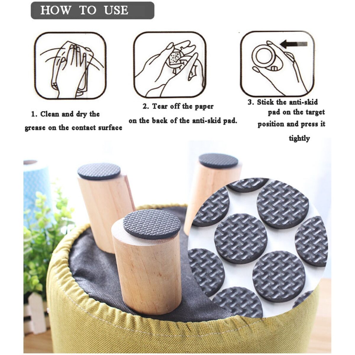 28 pc Rubber furniture Pads Self Sticking Non Slip Furniture Noise Insulation Pads - Image 6